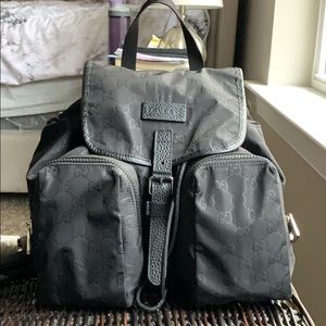 Gucci Black Nylon Guccissima Backpack